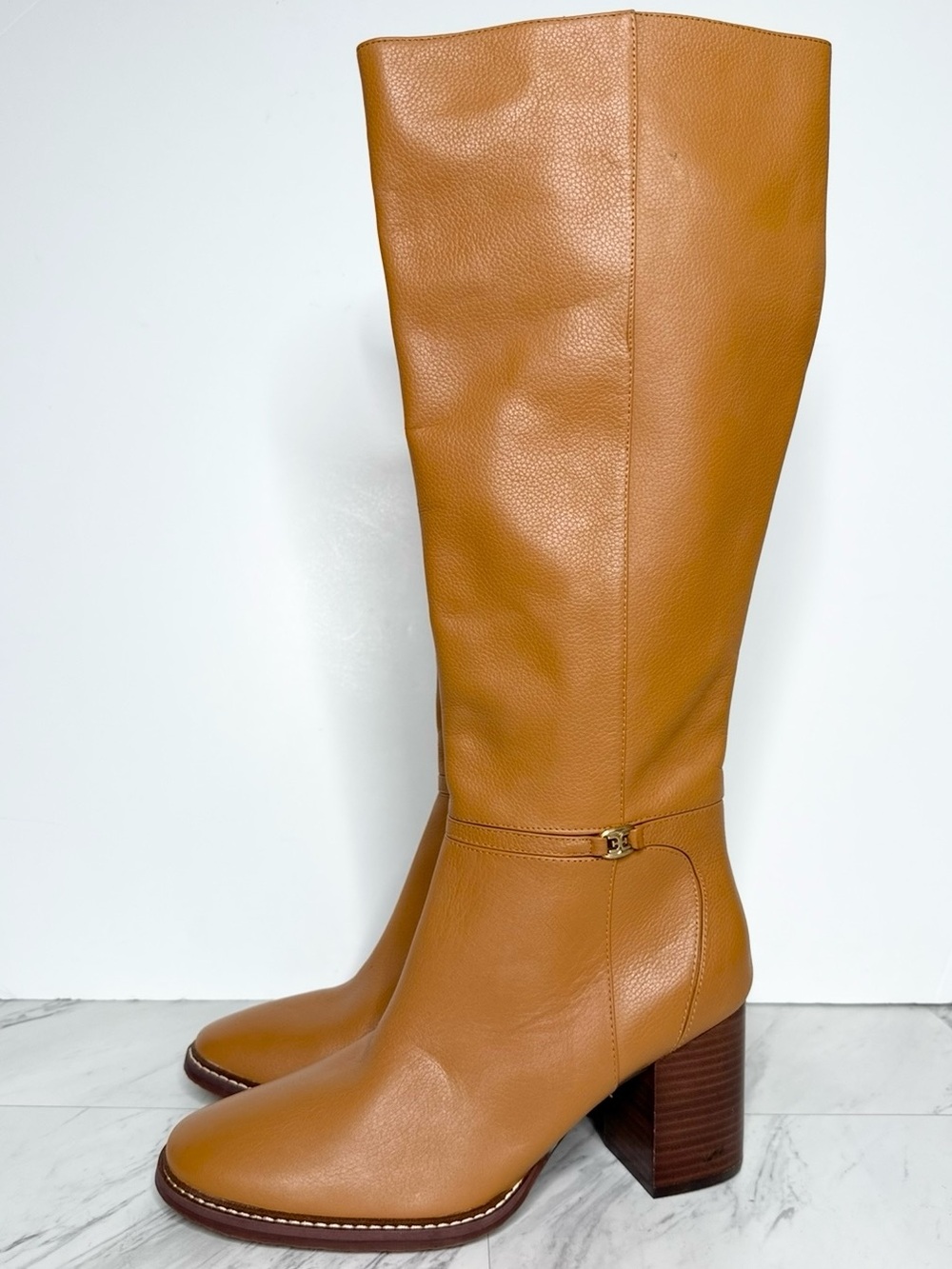 Sam Edelman Elsy Brown Leather Heeled Tall Boot 11M